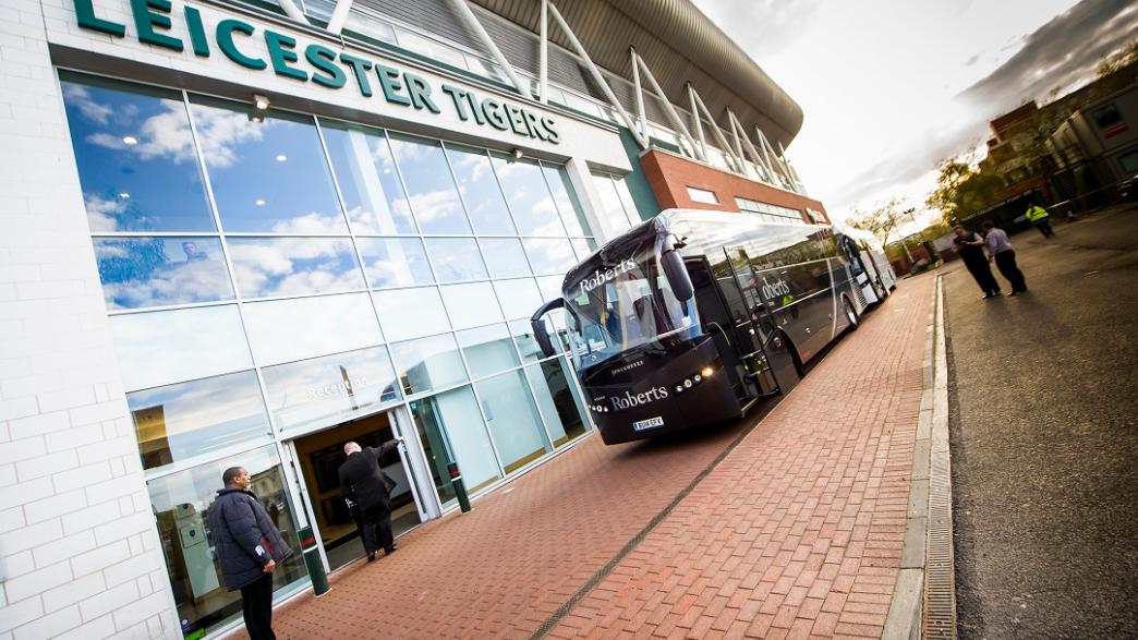 Roberts coach outside Leicester Tigers